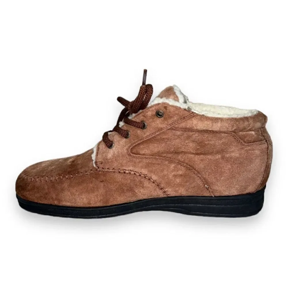 Faded Glory‎ Lydia Fleece Lined Boots Vintage Brown Suede 6295020 Men's 12